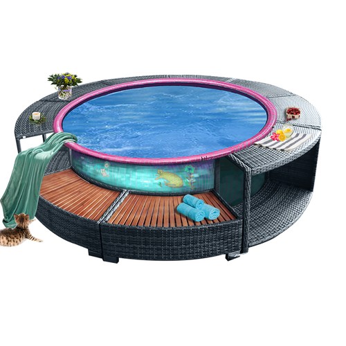 Poly rattan lazy spa - lazy, surround